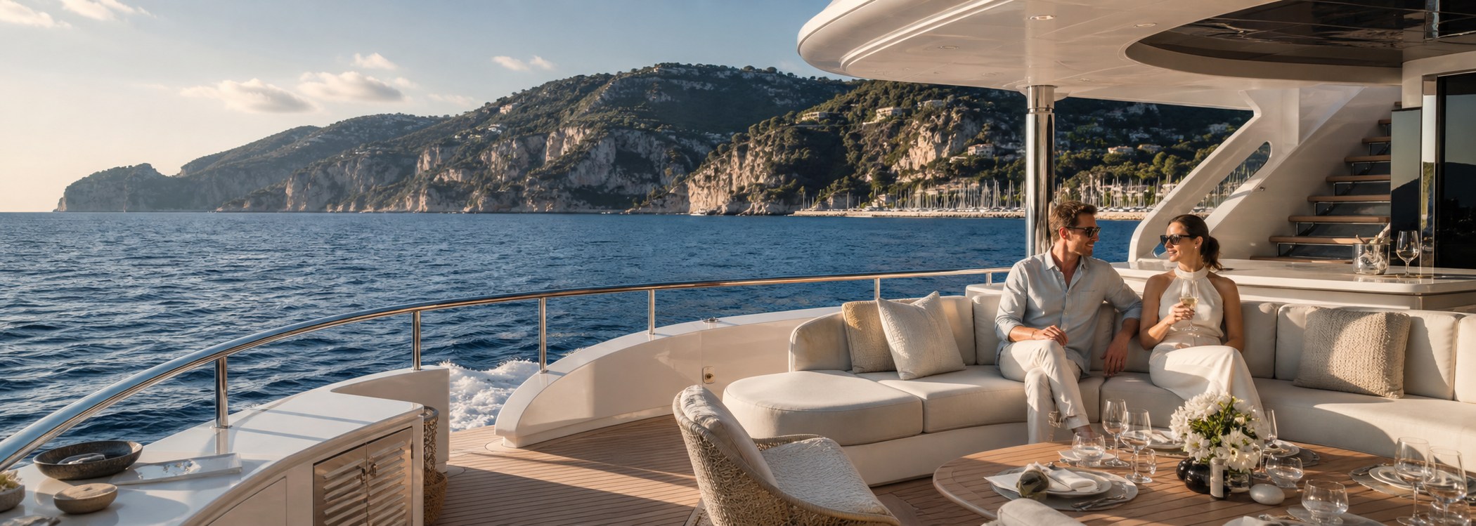 GTO members relaxing aboard a luxury superyacht